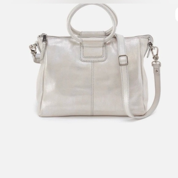HOBO Silver Metallic Leather Crossbody Bag - Picture 2 of 16